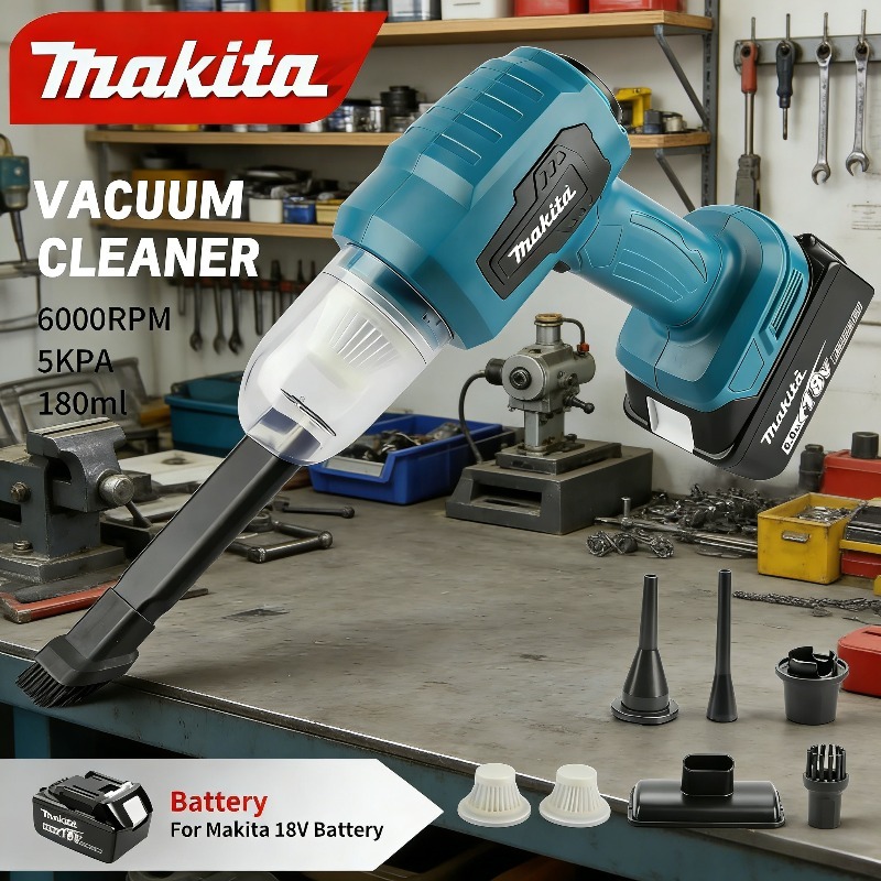 Vacuum Cleaner Woodworking - Makita Cordless Vacuum Cleaner:7 Nozzles,10000Pa,180ML 18V