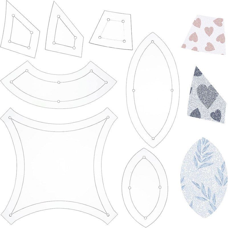 Woodworking Templates - 7 Shapes Double Wedding Ring Acrylic