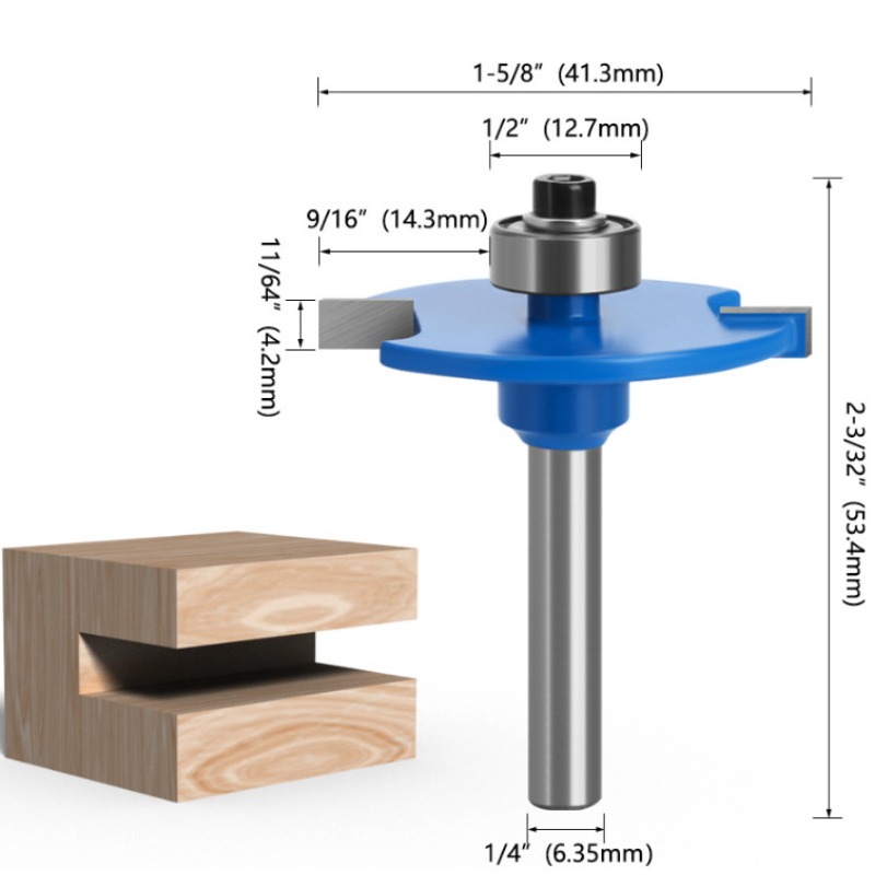 Woodworking Nc - For 1pc 6.35mm Shank T-Sloting Biscuit
