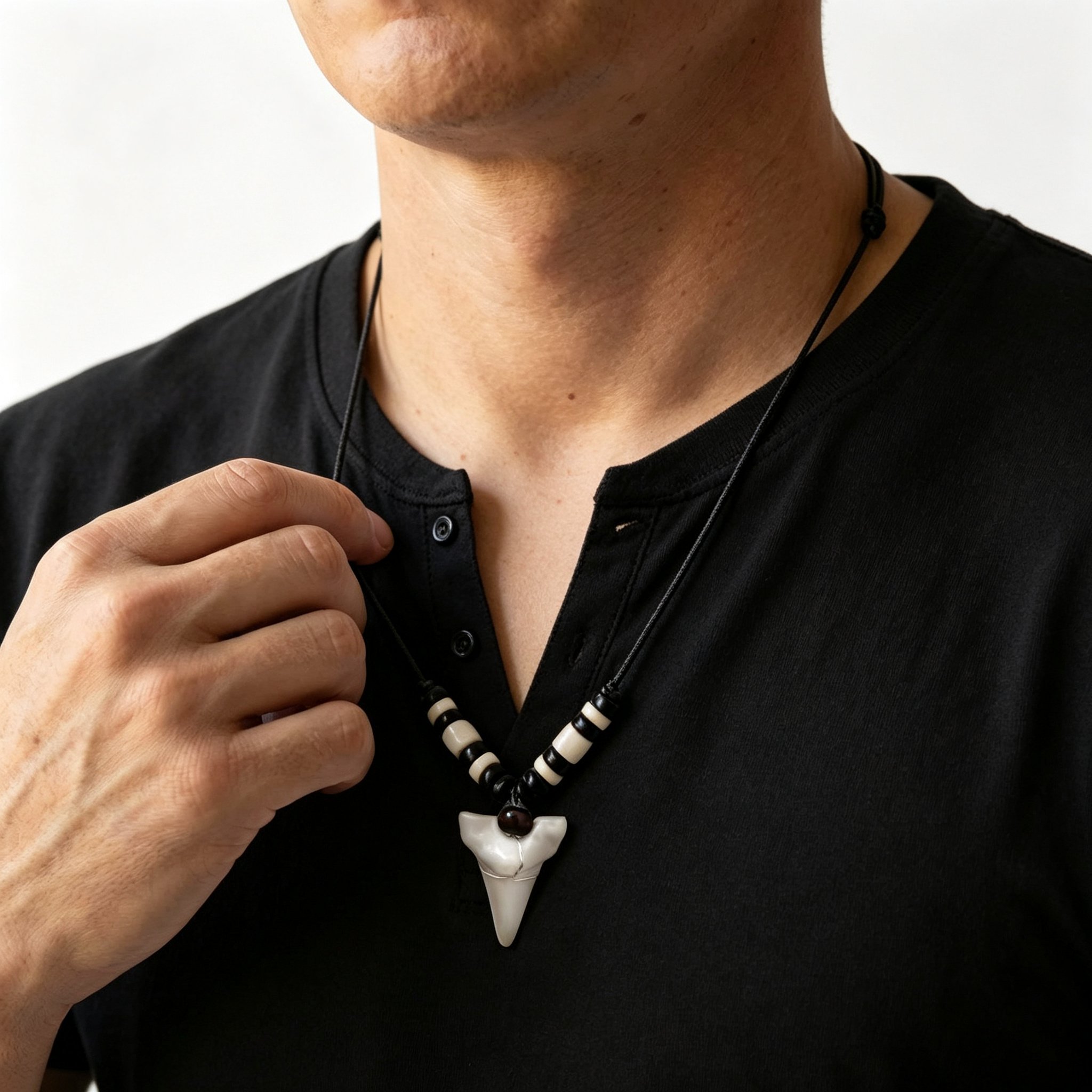 Woodworking Nc - Imitation Shark Teeth Pendant Necklace for