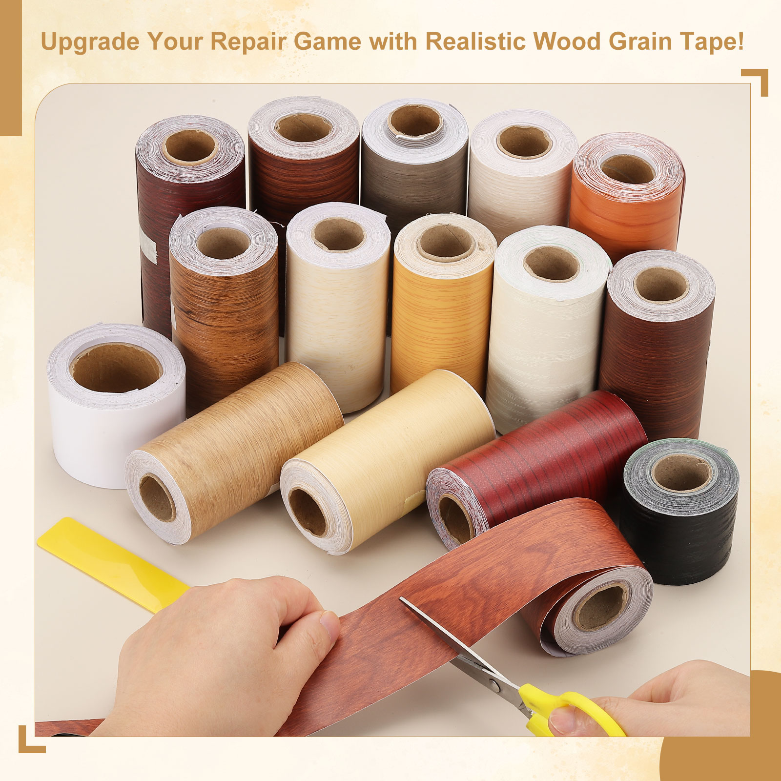 Xfasten Woodworking Tape - 10Meter Wood Grain Repair Tape Self