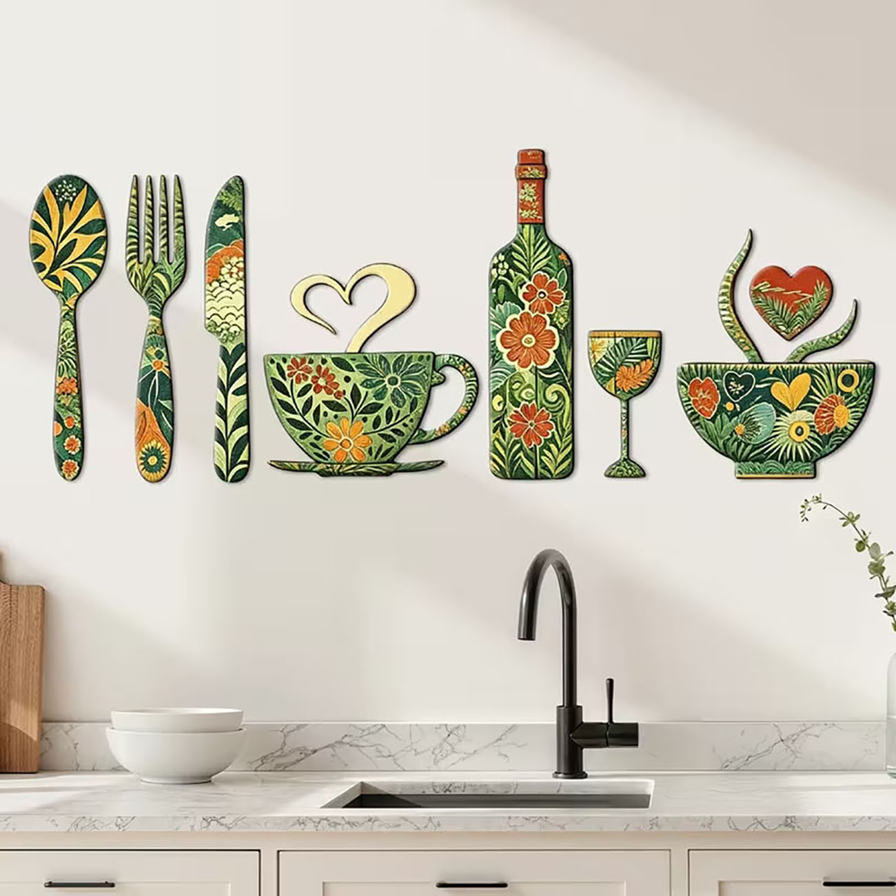 7Pcs Green Floral Kitchen Uten - огляд і ціна Xfasten Woodworking Tape