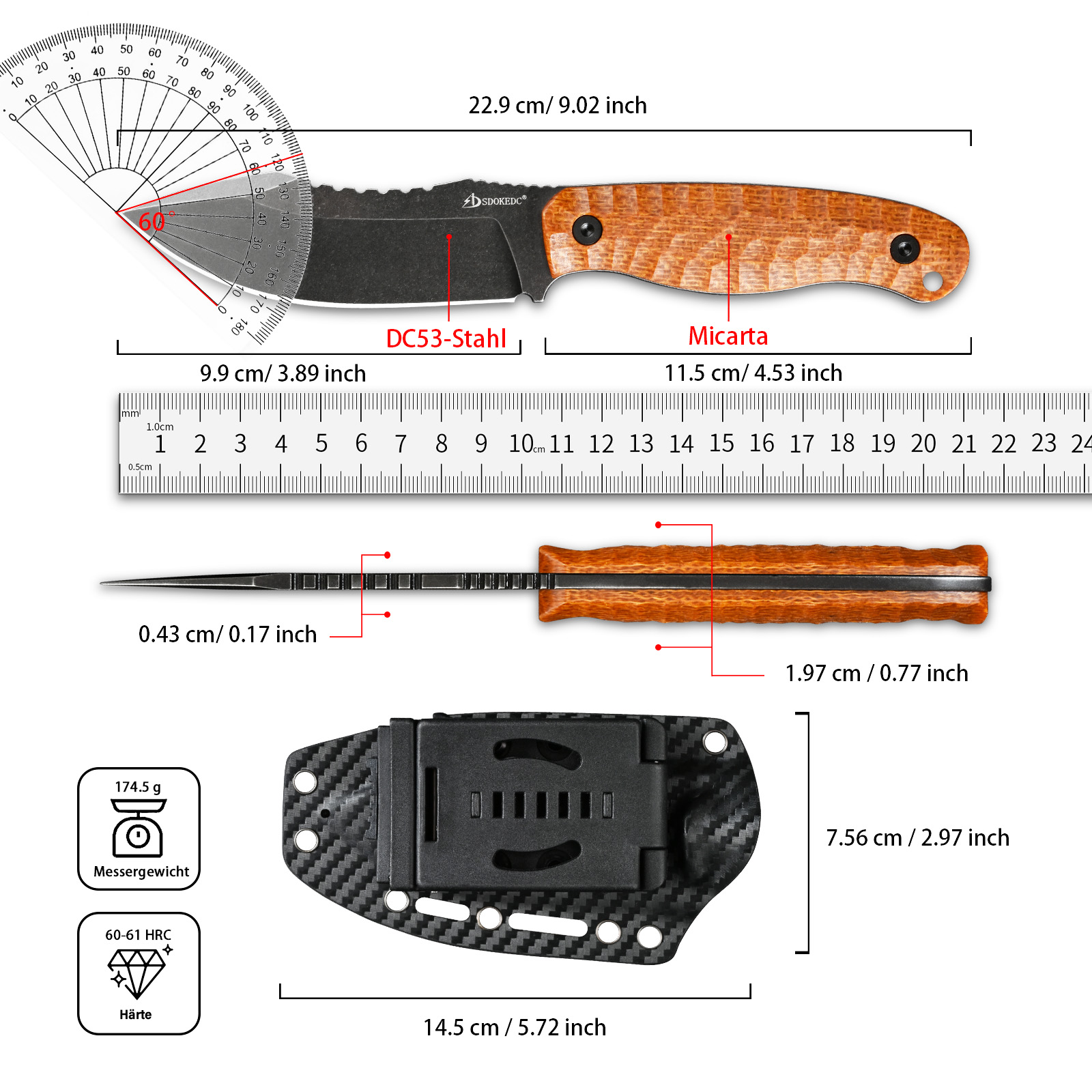SDOKEDC DC53 Steel Utility Kni - огляд і ціна Woodworking Gifts For Men