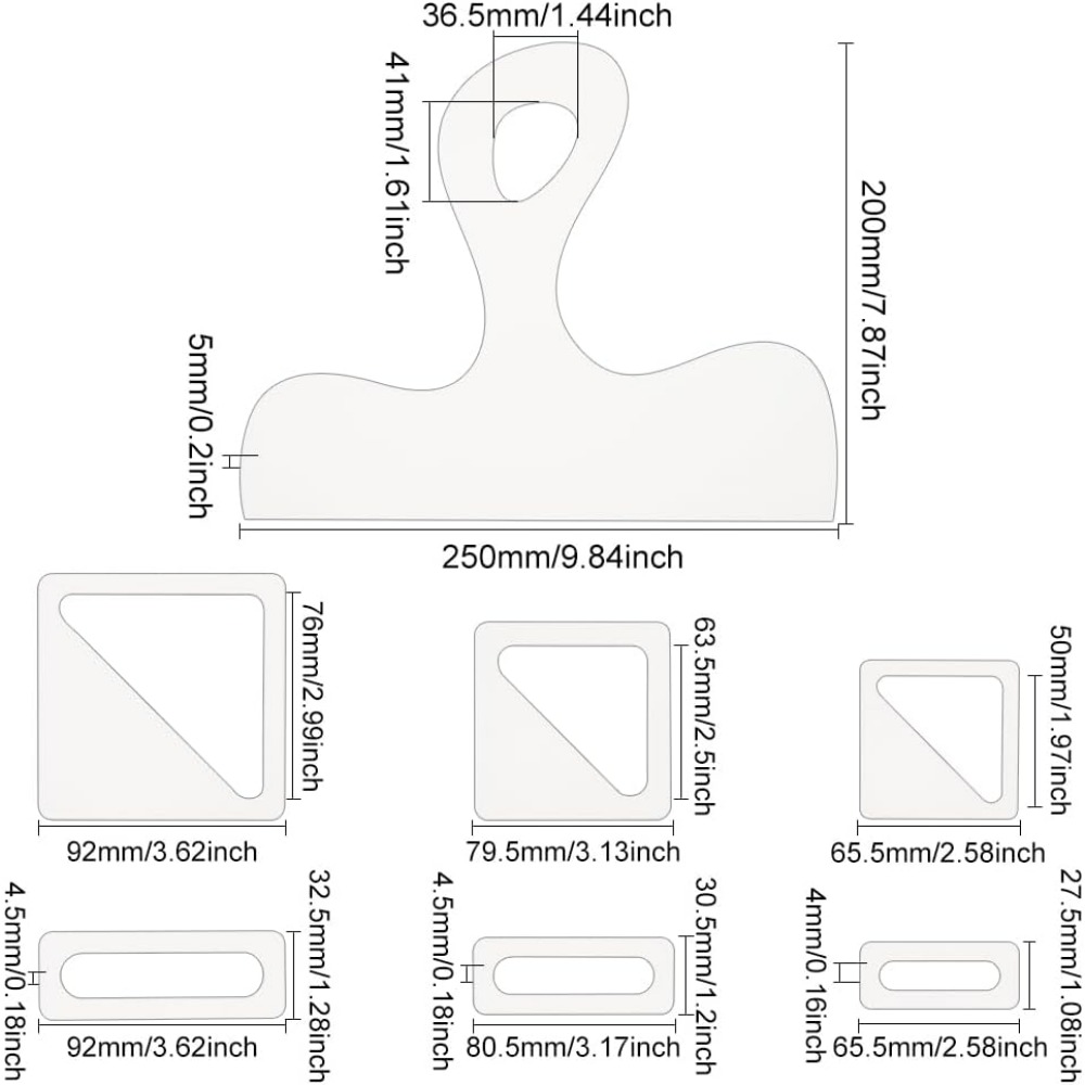 7Pcs Charcuterie Template Acry - огляд і ціна Woodworking Templates