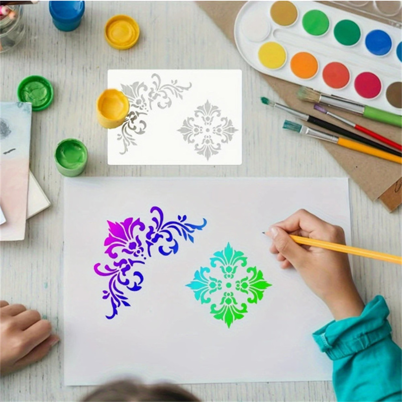 6Pcs Floral Corner Stencils fo - огляд і ціна Woodworking Veneer