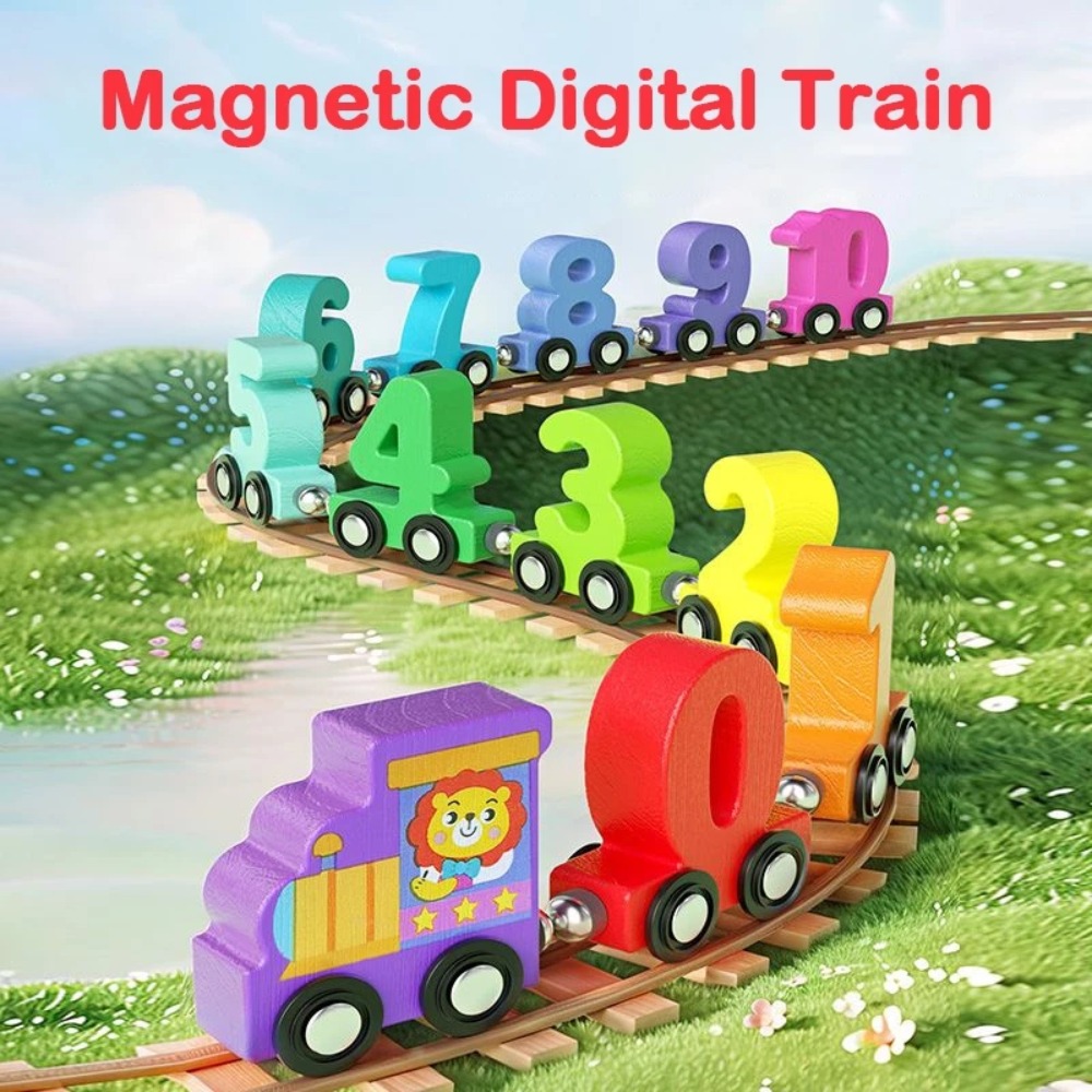 1set 0-10 Number Digital Train - огляд і ціна Woodworking Kids Toys